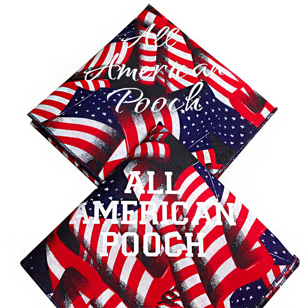 All American Pooch, flag fabric, tie on dog / pet bandana