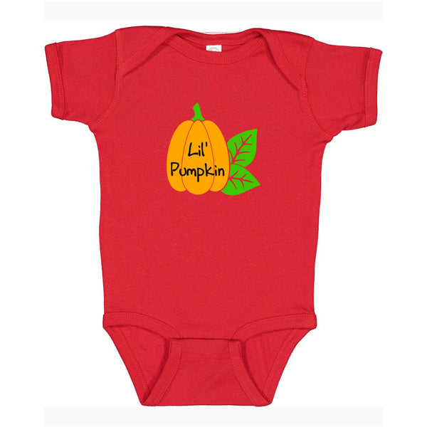 Three color Lil' Pumpkin infant bodysuit | creeper | one piece. You choose color