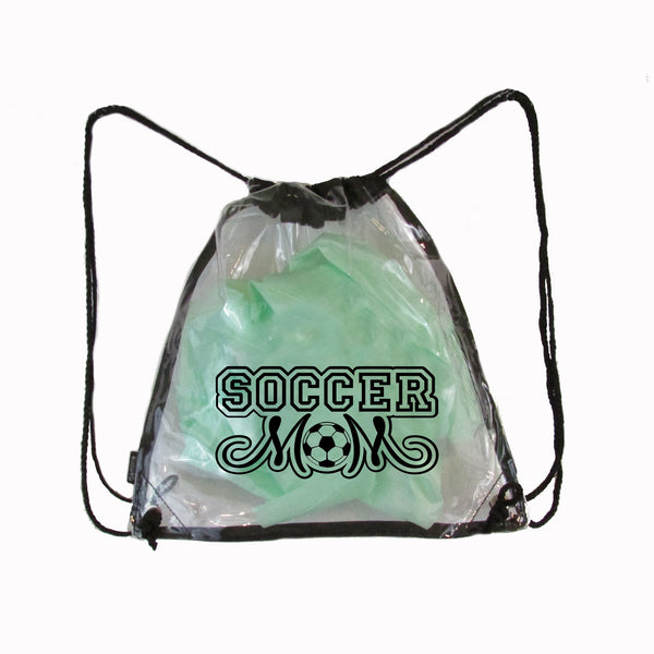 Soccer Mom clear stadium/ event bag. For games, competition, arena, stadium