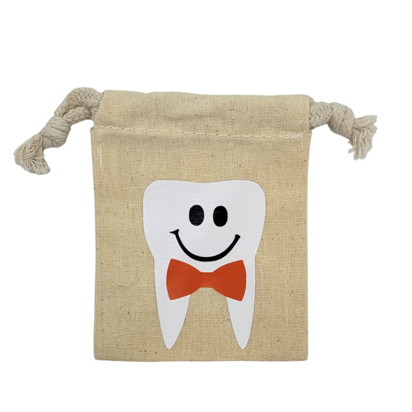 Boy tooth with bow tie Tooth Fairy pouch
