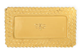 Honeycomb ceramic Platter yellow