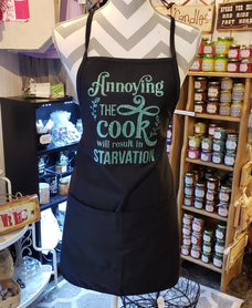 Annoying the cook will result in starvation apron. You choose color.
