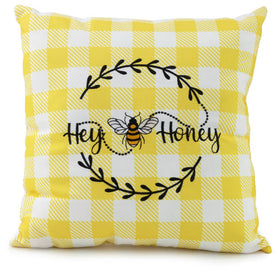 14" Hey Honey Bee Cotton Pillow