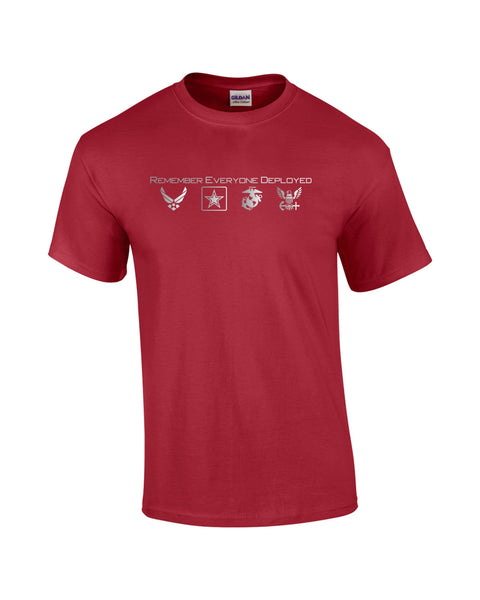 Remember Everyone Deployed R.E.D. unisex adult t-shirt | red or cardinal | S- 5X
