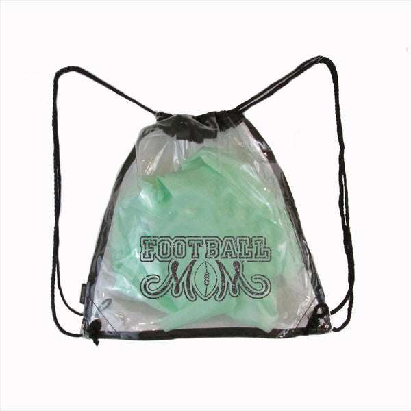 Football Mom clear stadium/ event bag. For games, competition, arena, stadium
