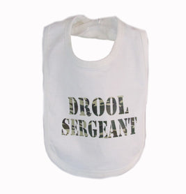 Drool Sergeant bib. Your choice of bib color. Babies drool!
