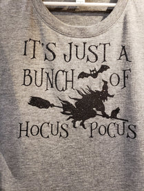 It's just a bunch of hocus pocus glitter design supersoft ladies Halloween shirt