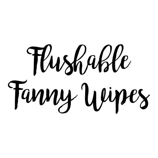 Flushable Fanny Wipes art vinyl container label / decal.