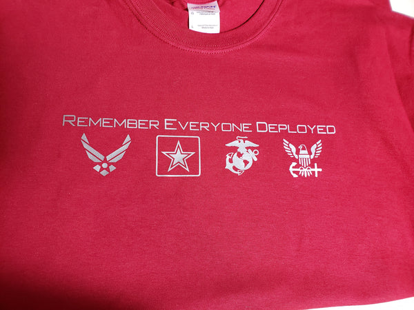 Remember Everyone Deployed R.E.D. unisex adult t-shirt | red or cardinal | S- 5X