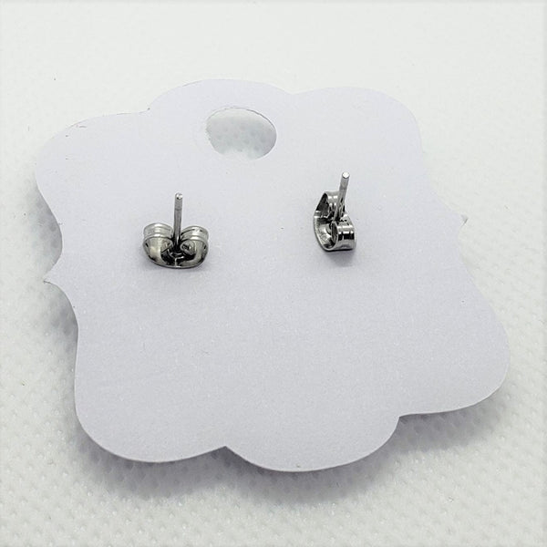 12mm (.47") diameter, circular, bronze, stainless steel stud earrings