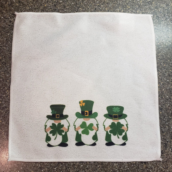 Leprechaun Gnome microfiber washcloth, perfect for kitchen or bath!