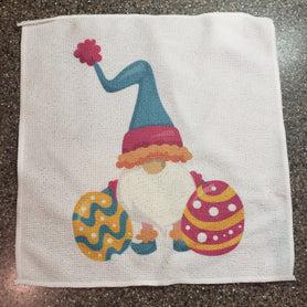 Easter Gnome microfiber washcloth, perfect for kitchen or bath!