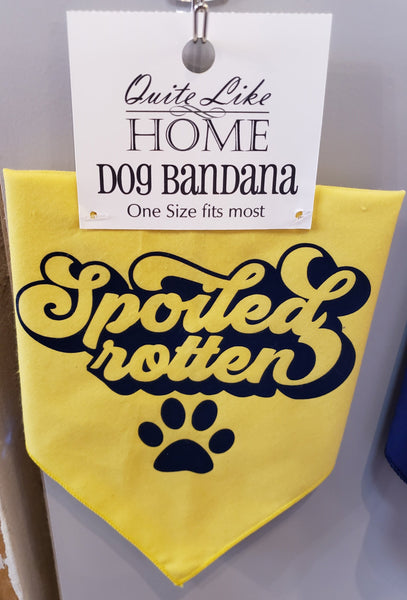 Spoiled Rotten tie on dog / pet bandana. You choose color.