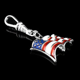 Enameled Flag Zipper Charm/ Clip-On accessory