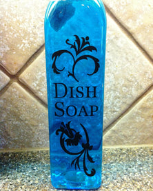 Dish Soap flourish art vinyl container bottle label decal