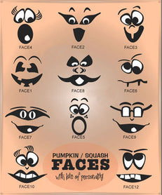 Small pumpkin face art vinyl decal, 1 decal- you choose face [H5]