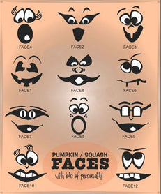 Medium pumpkin face art vinyl decal, 1 decal- you choose face [H5]
