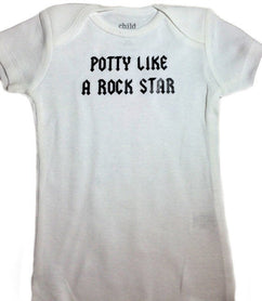 OVERSTOCK SALE! Potty like a rock star bodysuit / creeper one-piece. Baby humor, party like a rock star